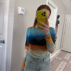 Missguided Colorful Gradient Long Sleeve Top